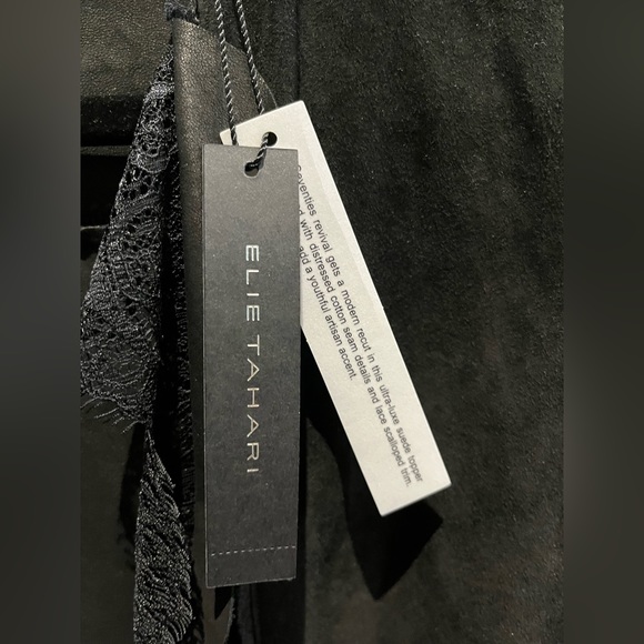 Ellie Tahari Pearson Black Suede Jacket - Picture 4 of 6